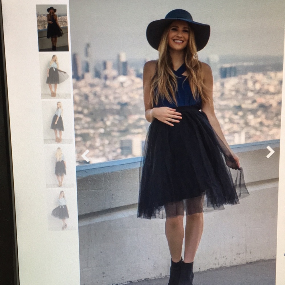 Brand new!! Black tulle mesh maternity midi skirt